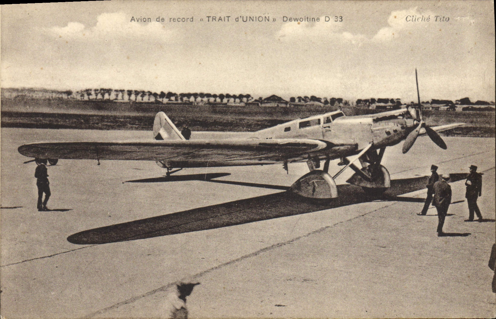 CPA Avion Aviation Avion de record Trait d'union Dewoitine D 33