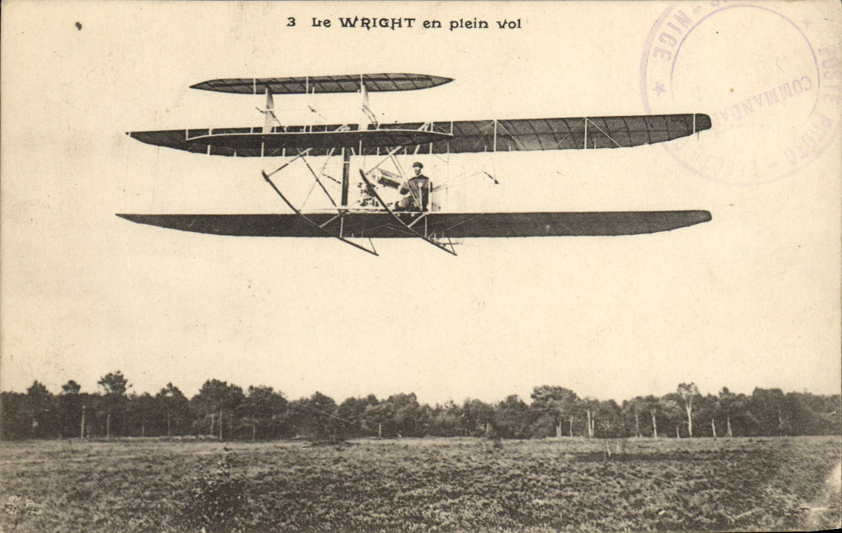 CPA Avion Aviation Le Wright en plein vol 