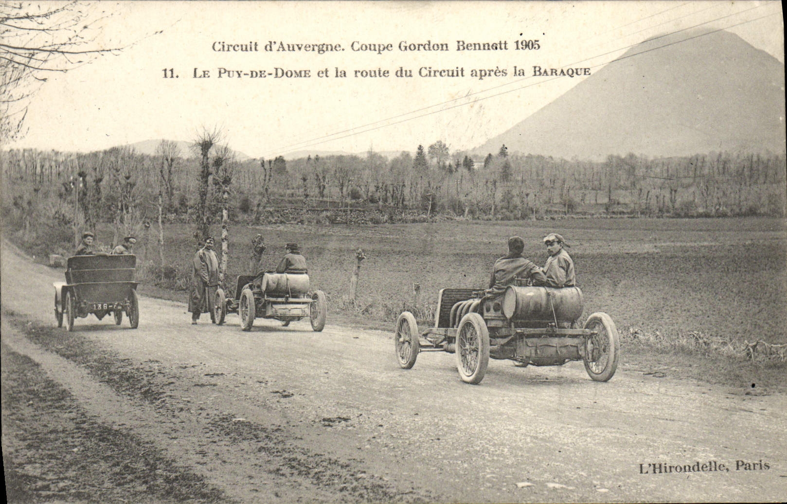 VINTAGE POSTCARD Automobile VINTAGE POSTCARD Automobile Cut Gordon Bennett July 5th, 1905 Circuit of Auvergne Puy de Dome and the road