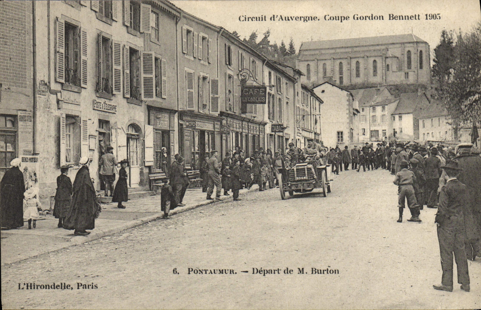 CPA Automobile CPA Automobile Coupe Gordon Bennett 5 juillet 1905 Circuit d'Auvergne Pontaumur Depart de M Burton