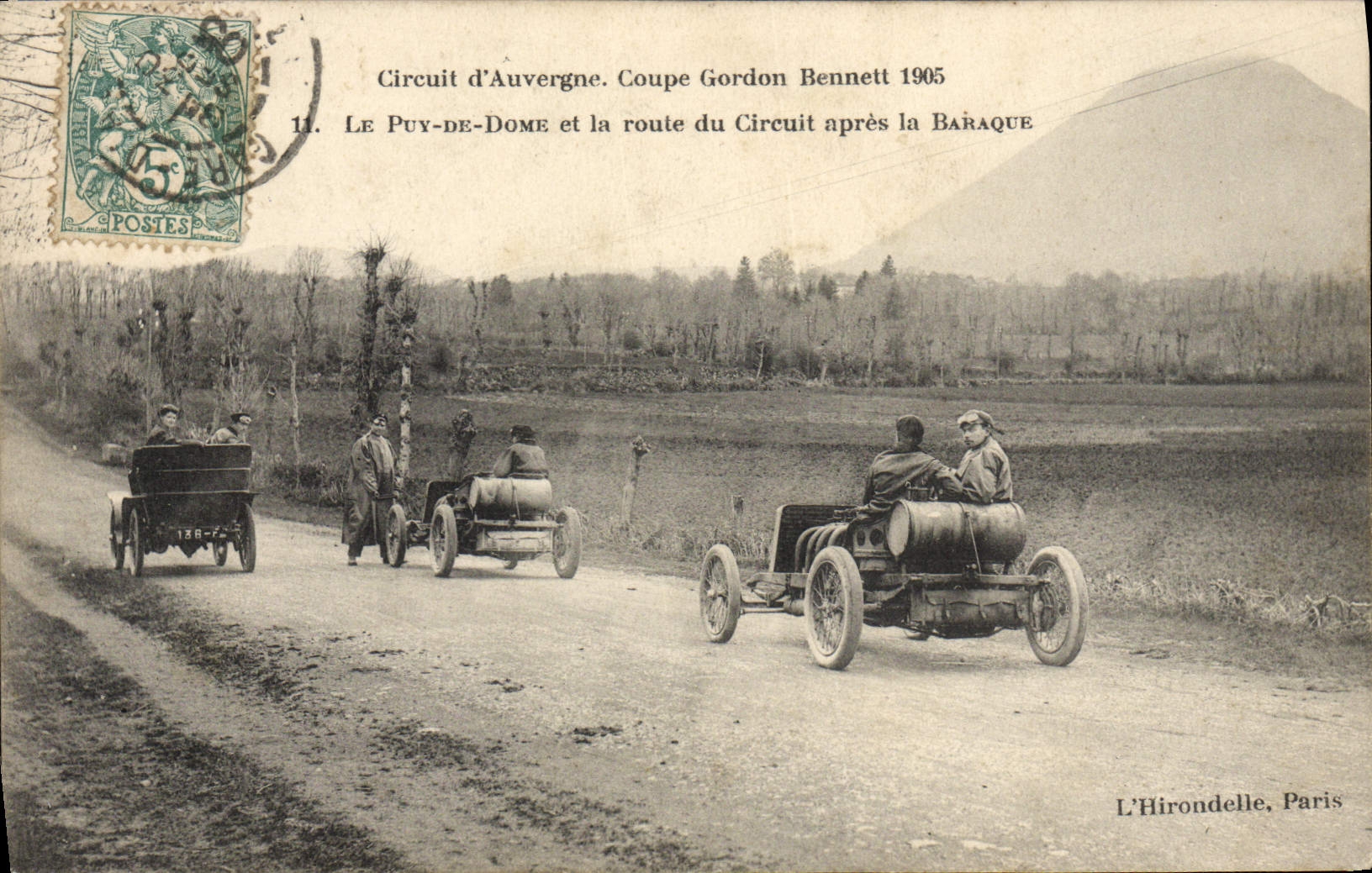 CPA Automobile CPA Automobile Coupe Gordon Bennett 5 juillet 1905 Circuit d'Auvergne Le Puy de Dome et la route