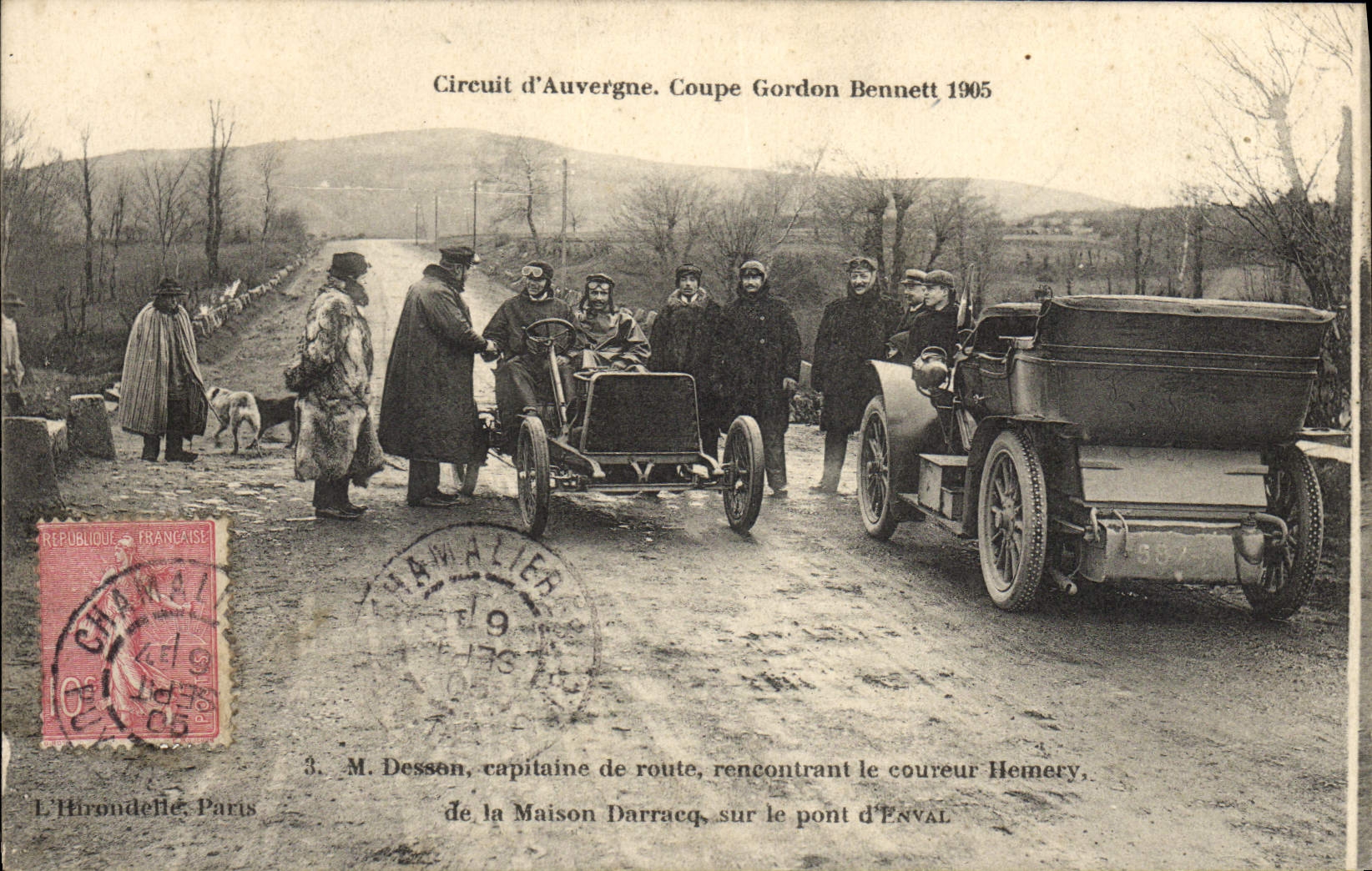 CPA Automobile CPA Automobile Coupe Gordon Bennett 5 juillet 1905 Circuit d'Auvergne Dessan capitaine Maison Darracq