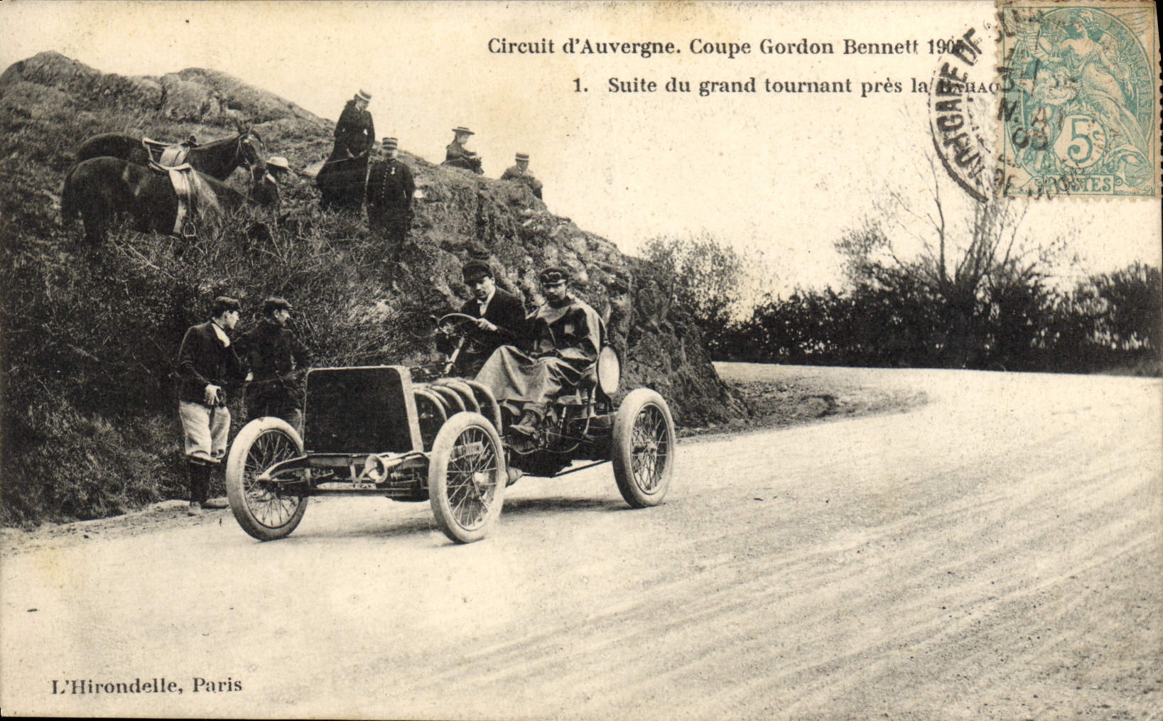 CPA Automobile CPA Automobile Coupe Gordon Bennett 5 juillet 1905 Circuit d'Auvergne Suite du grand tournant