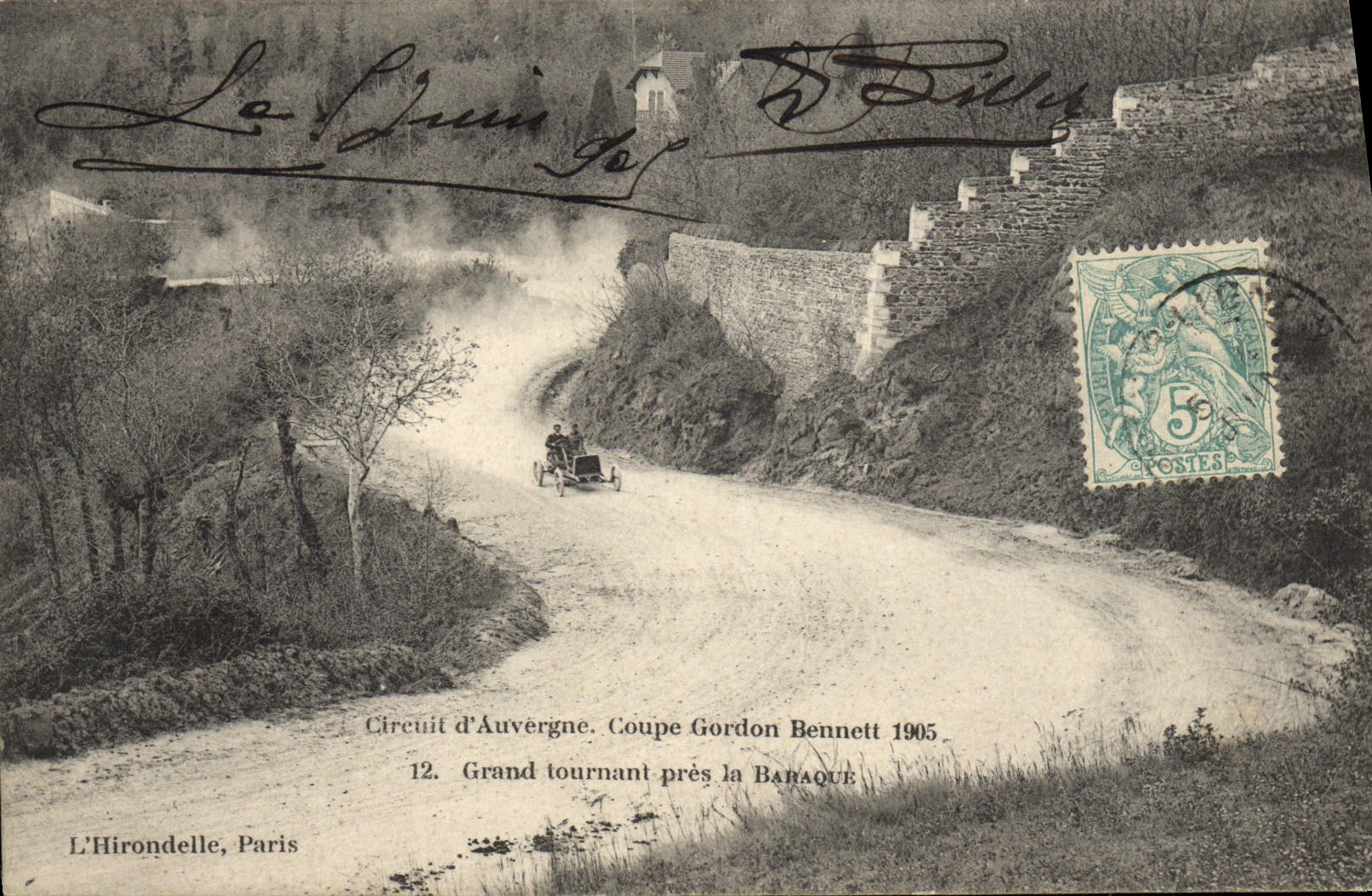 CPA Automobile CPA Automobile Coupe Gordon Bennett 5 juillet 1905 Circuit d'Auvergne Grand tournant pres la baraque