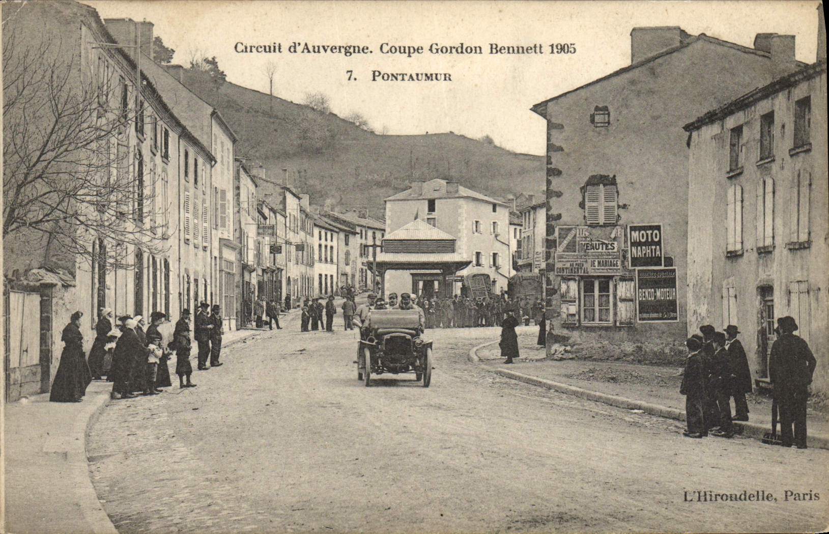 VINTAGE POSTCARD Automobile VINTAGE POSTCARD Automobile Cut Gordon Bennett July 5th, 1905 Circuit of Auvergne Pontaumur