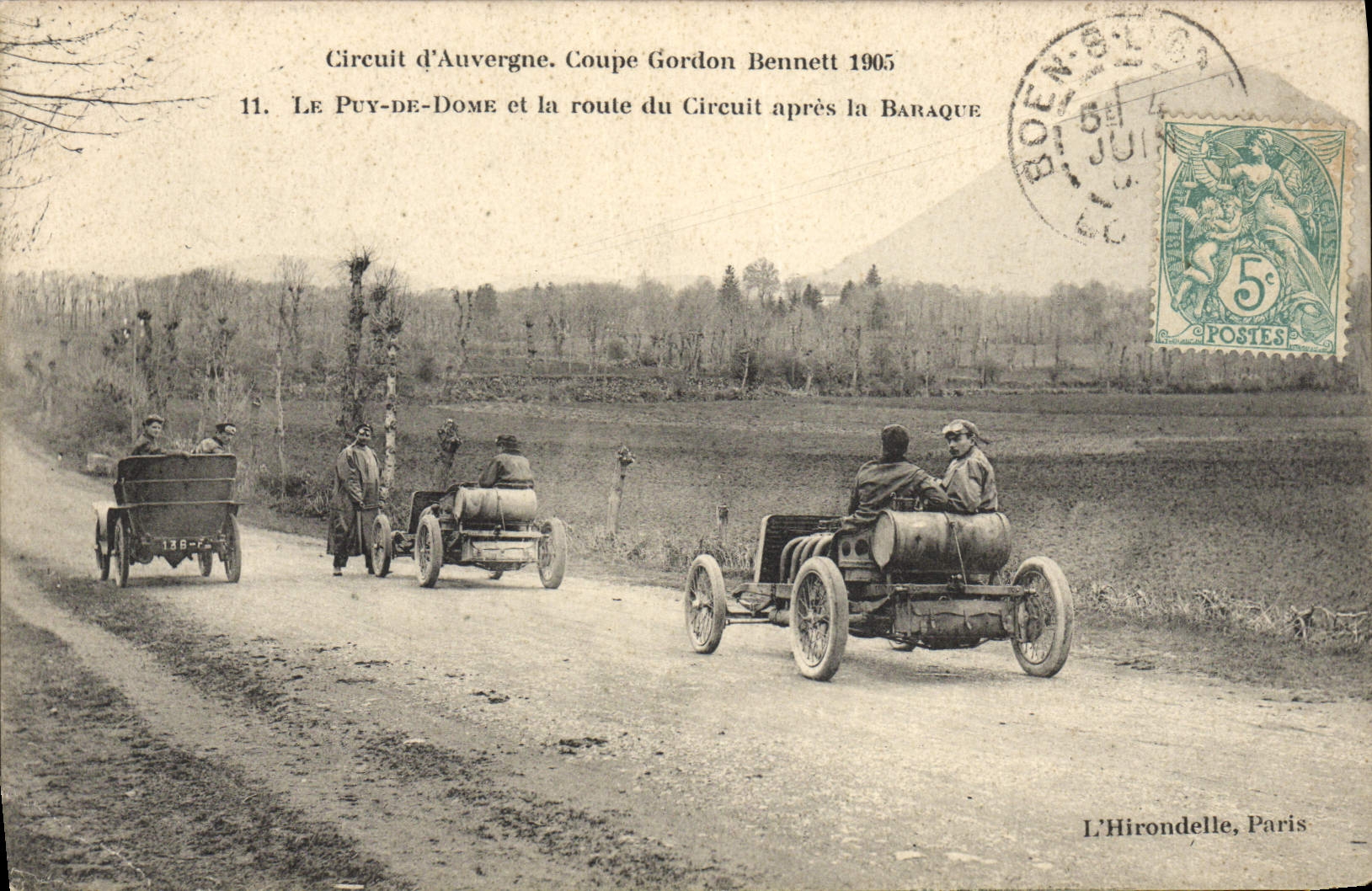 CPA Automobile CPA Automobile Coupe Gordon Bennett 5 juillet 1905 Circuit d'Auvergne Le Puy d eDome et la route