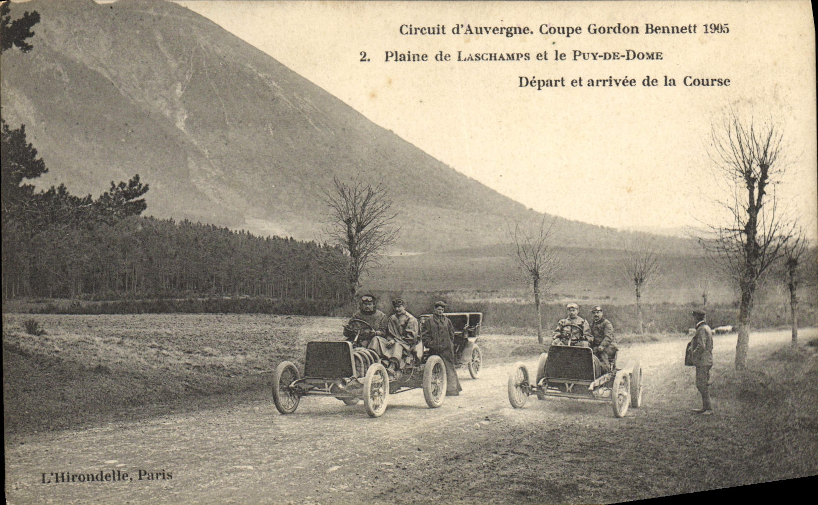 CPA Automobile CPA Automobile Coupe Gordon Bennett 5 juillet 1905 Circuit d'Auvergne Plaine de Laschamps et le Puy de Do