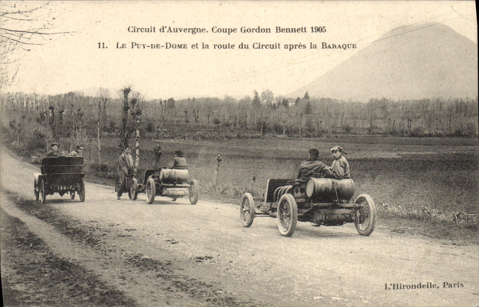 CPA Automobile CPA Automobile Coupe Gordon Bennett 5 juillet 1905 Circuit d'Auvergne Le Puy de Dome et la route
