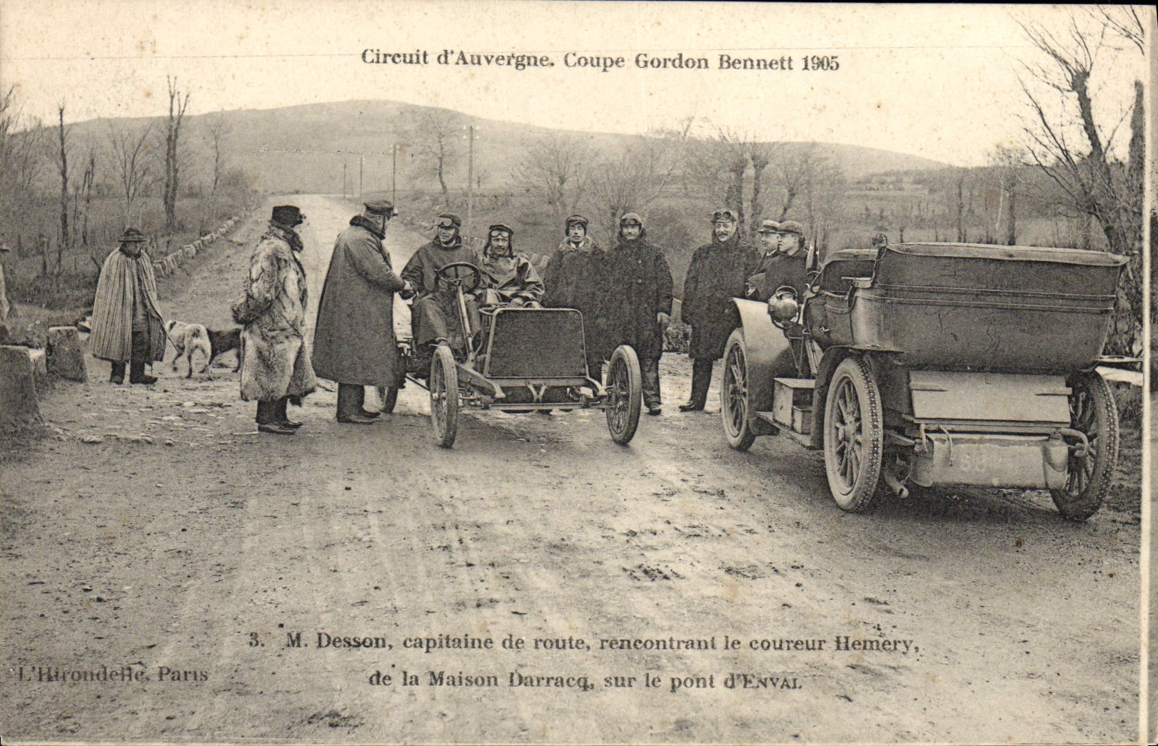 CPA Automobile CPA Automobile Coupe Gordon Bennett 5 juillet 1905 Circuit d'Auvergne Desson capitaine route Darracq