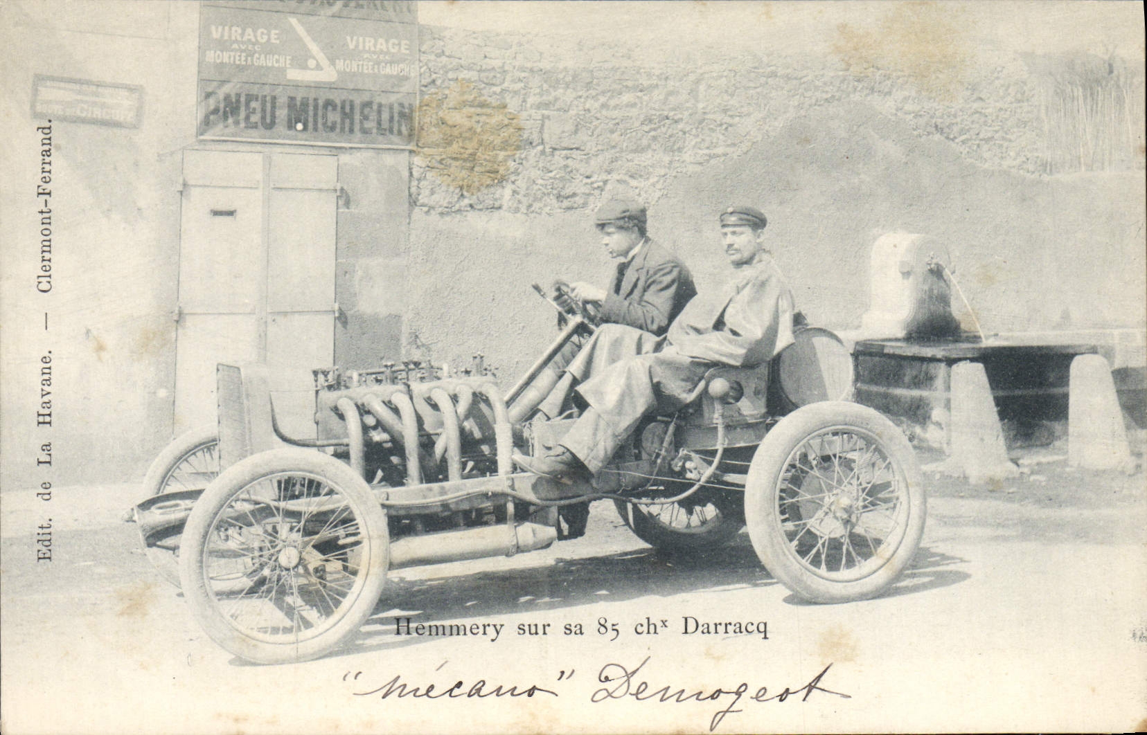 CPA Automobile Hemmery sur sa 85 chevaux Darracq