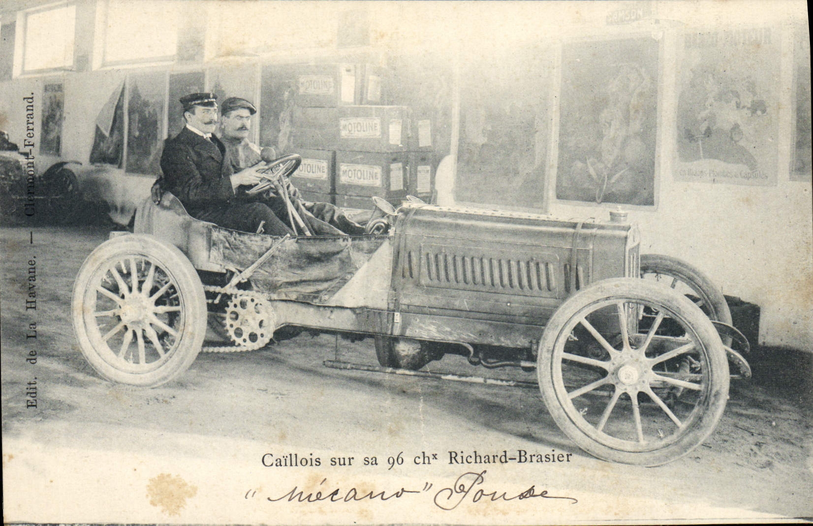 CPA Automobile Caillois sur sa 96 chevaux Richard Brasier 