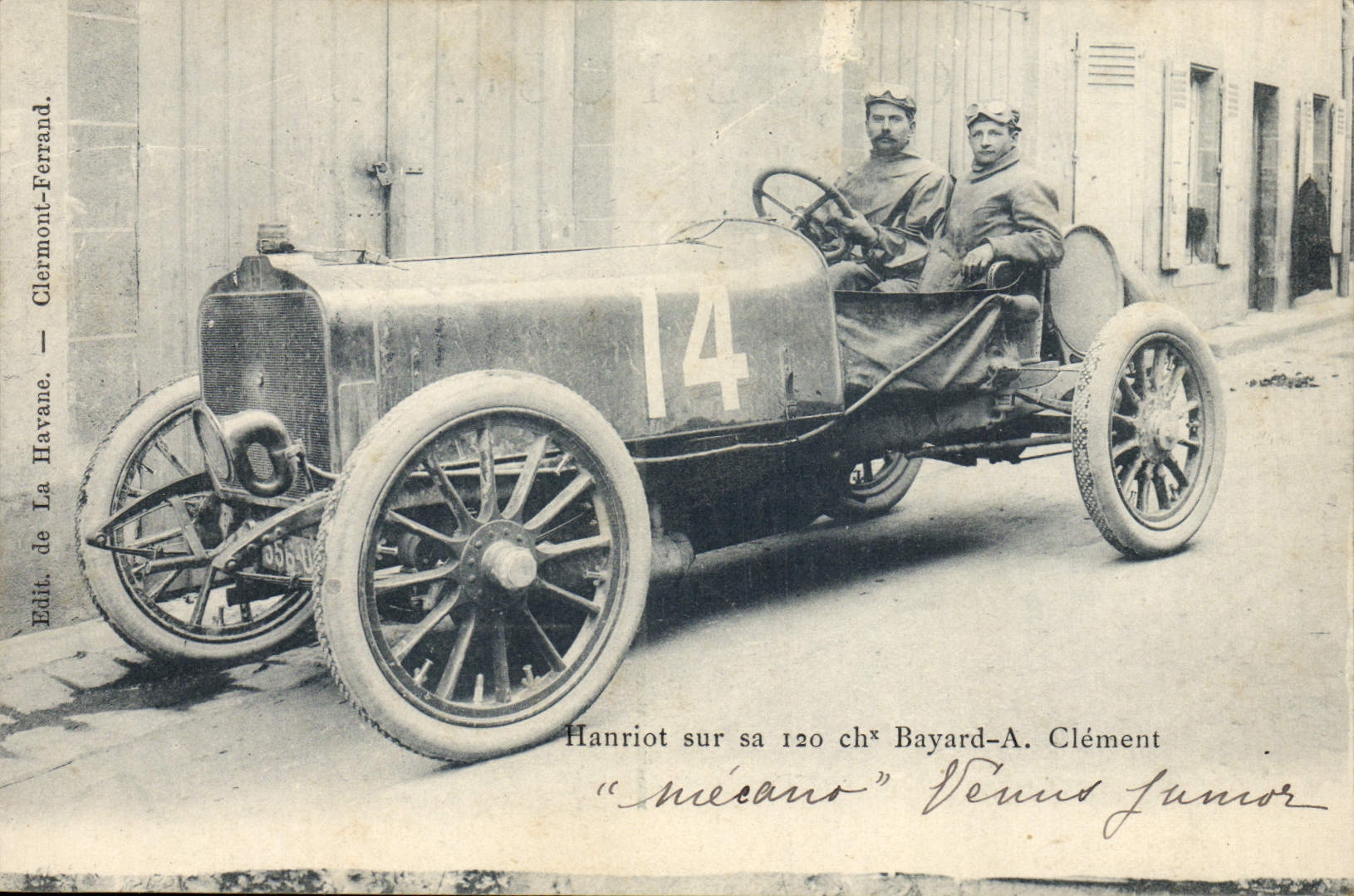 CPA Automobile Hanriot sur sa 120 chevaux Bayard A Clement