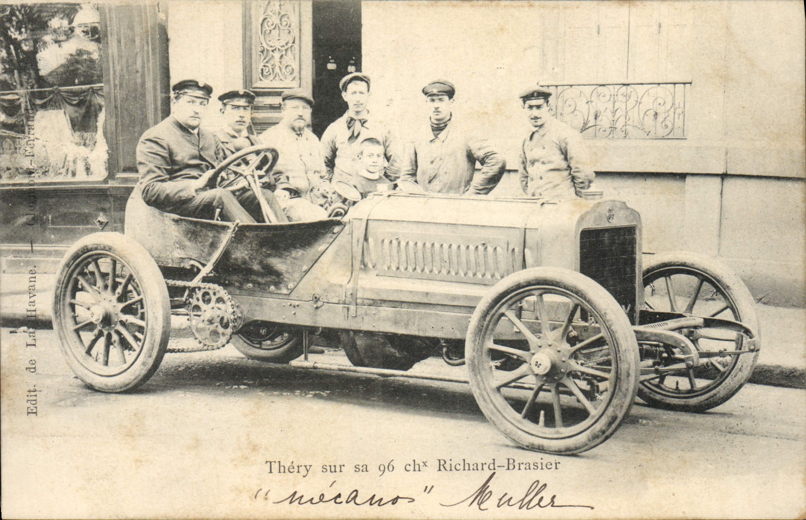 CPA Automobile Thery sur sa 96 chevaux Richard Brasier