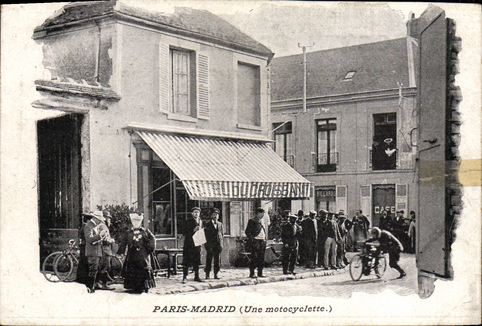 POSTAL París Madrid de la VENDIMIA una bici del motor del ciclo de motor