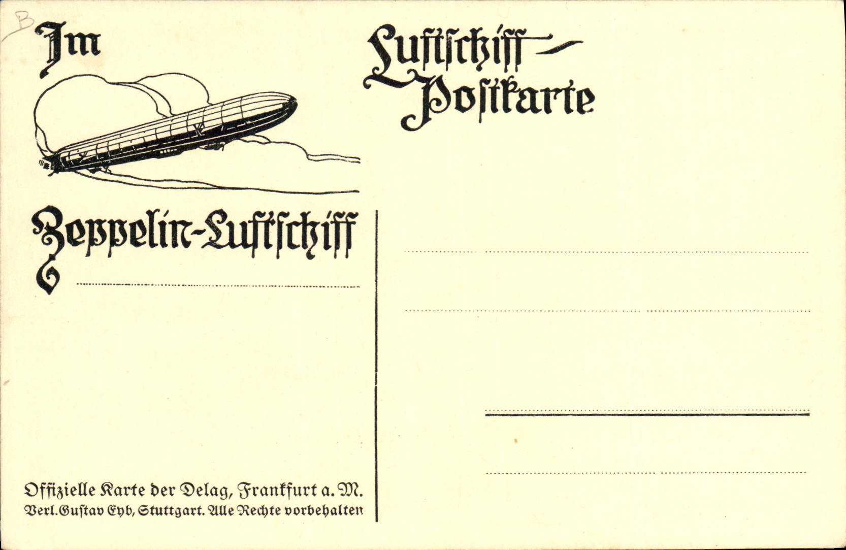 CPA Aviation Dirigeable Zeppelin Blick aud Holnis Flensburger Aussenfohrde