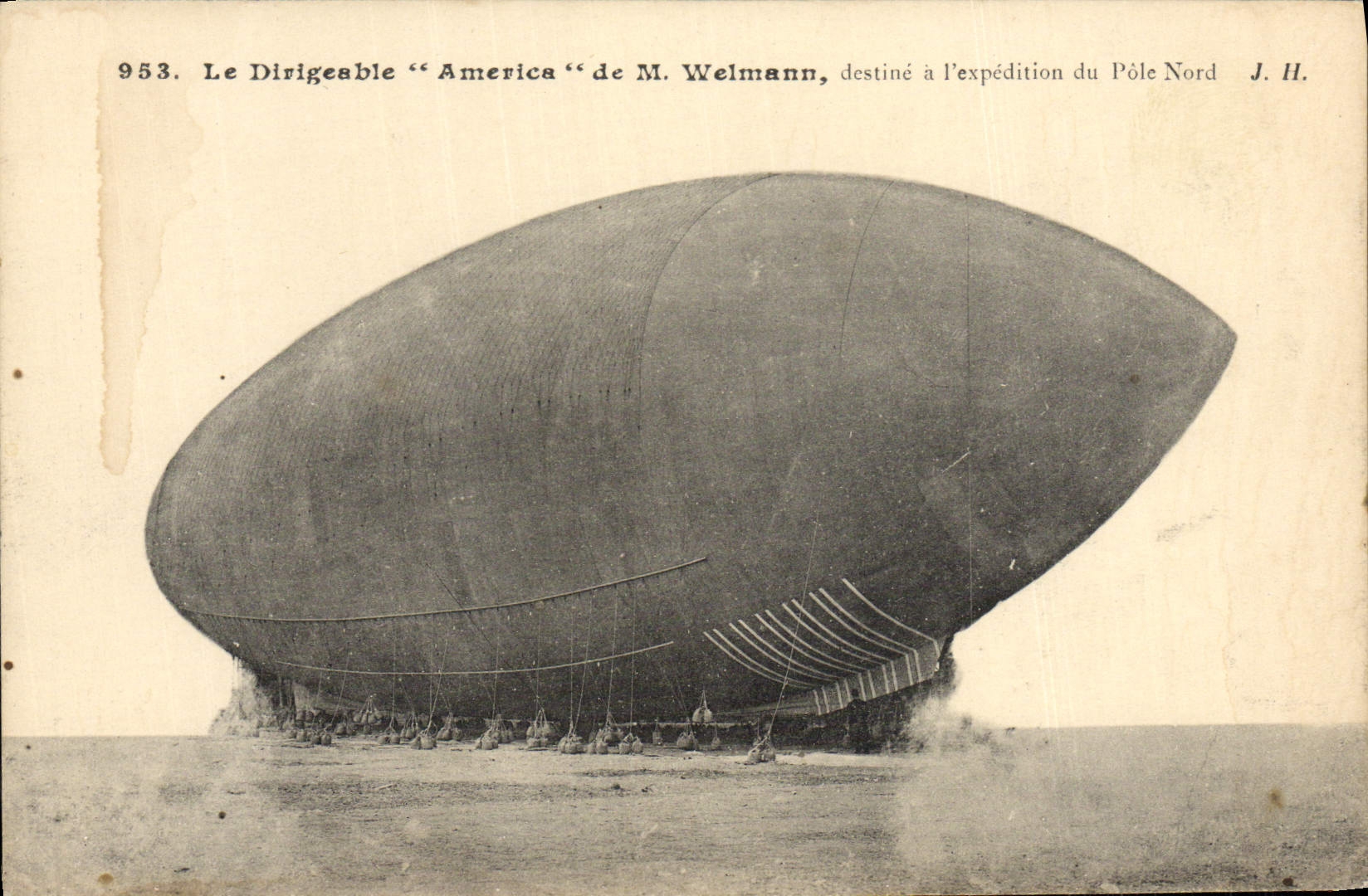 El dirigible de América de la aviación de la POSTAL de la VENDIMIA de m Welmann piensa para la expedición del zepelín polar del Polo Norte