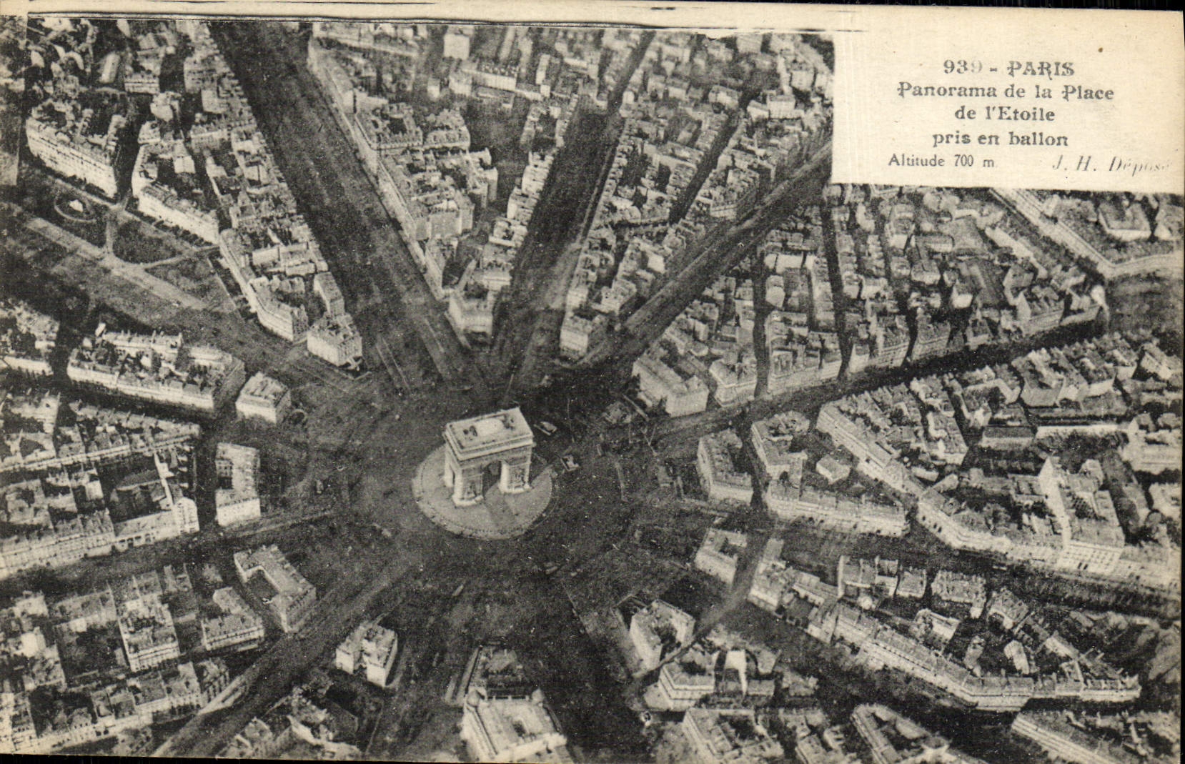 CPA Aviation Dirigeable Zeppelin Panorama de la place de l'Etoile pris en ballon