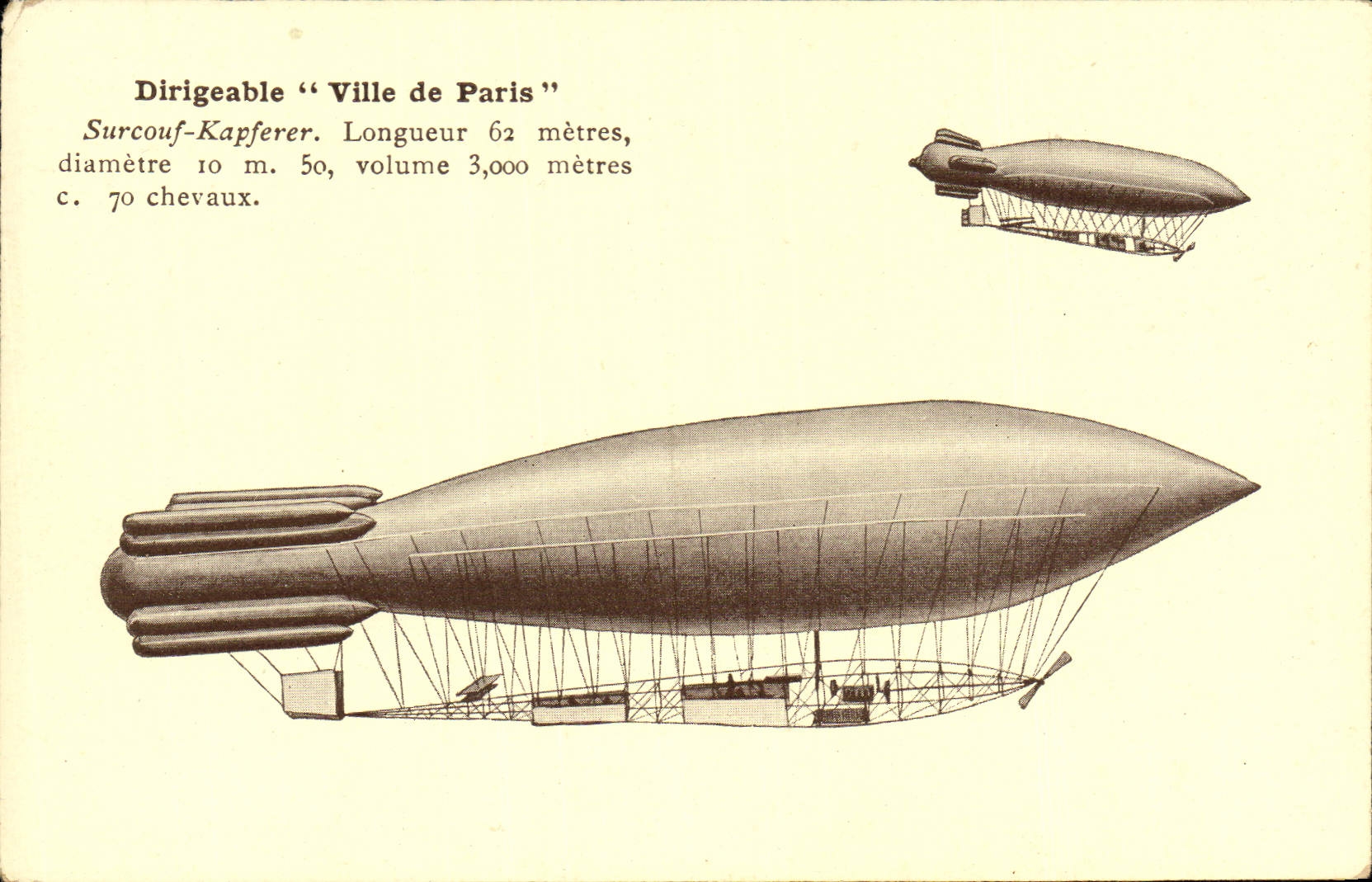CPA Aviation Dirigeable Ville de Paris Zeppelin