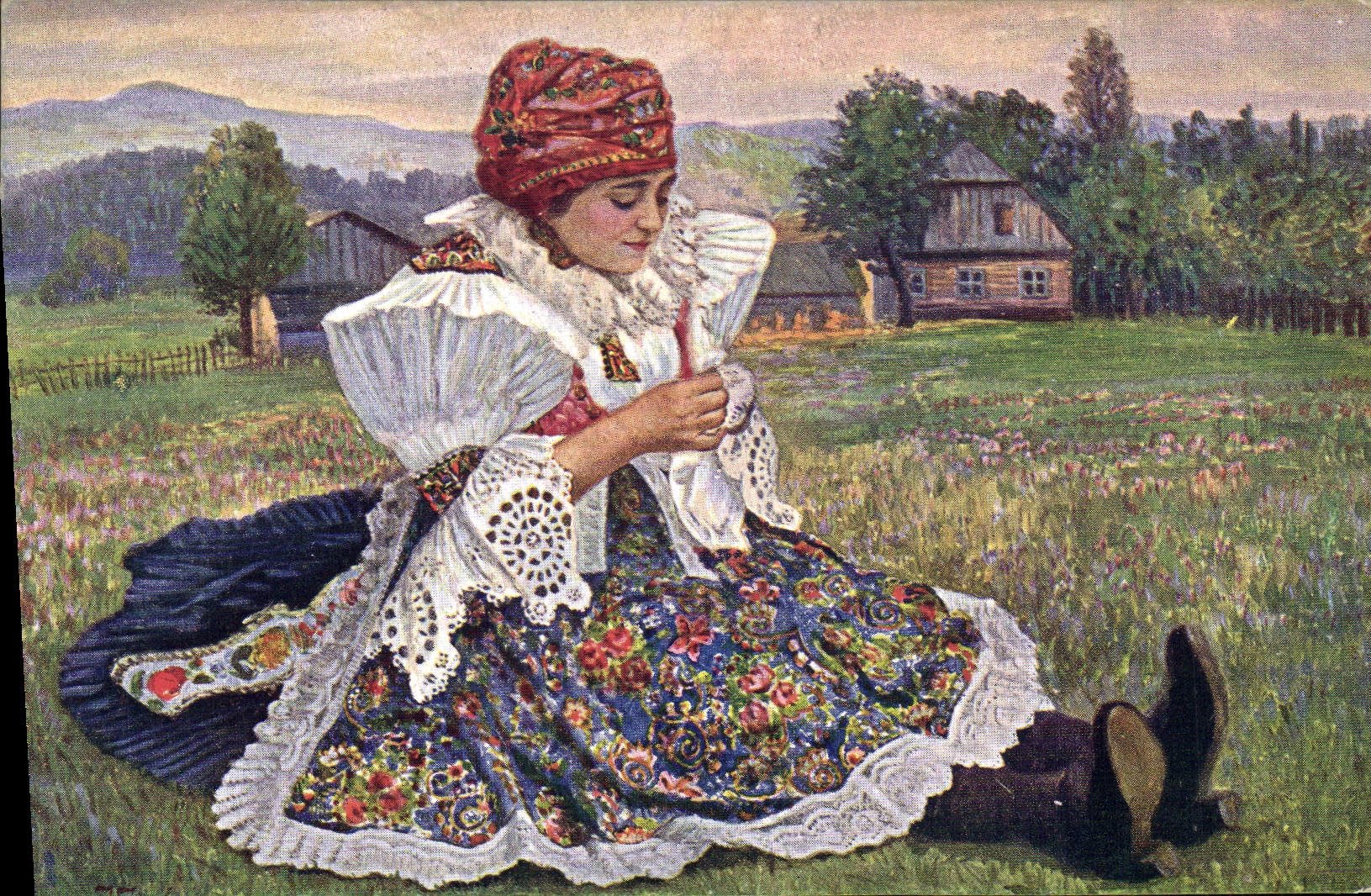 CPA Illustrateur minerva Praha Narodni Femme Folklore