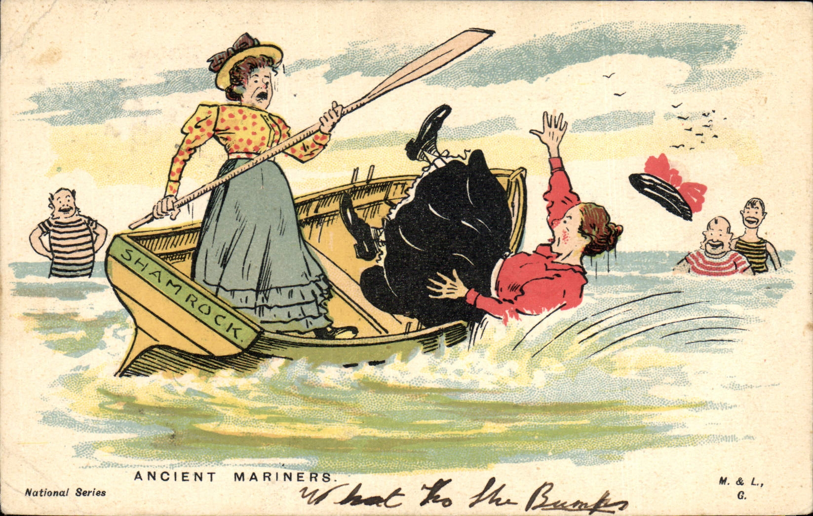 VINTAGE POSTCARD Illustrator Women Ancient Mariners
