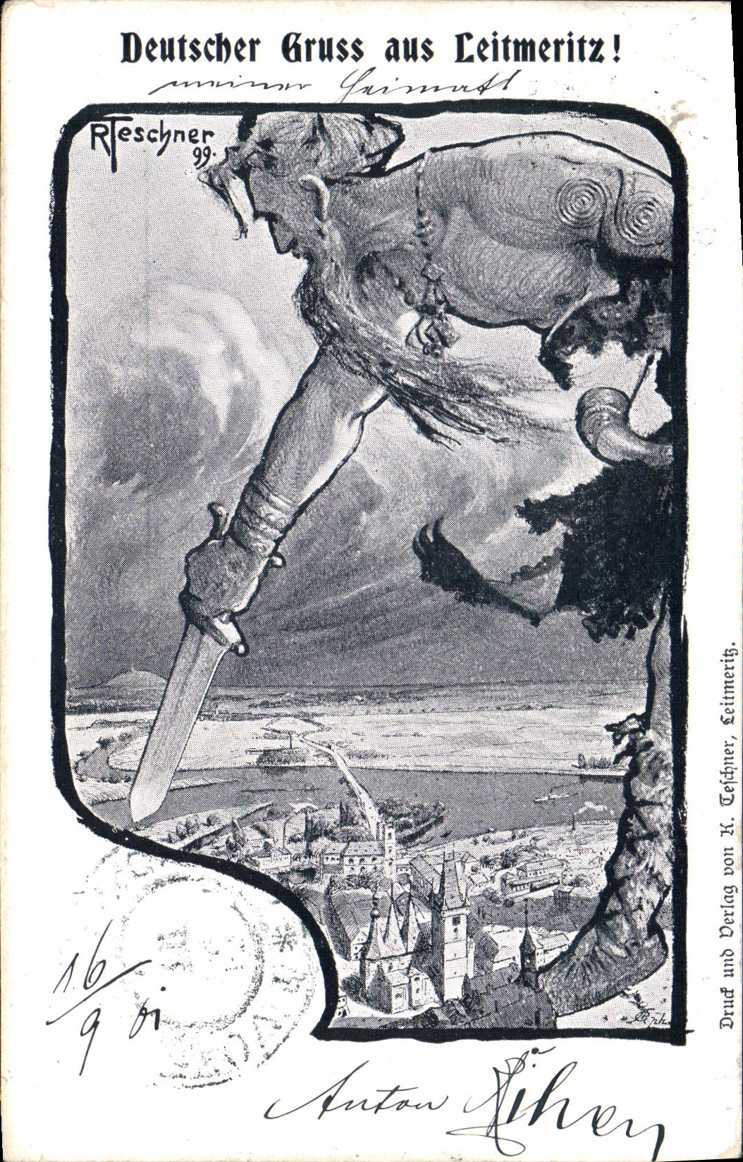 VINTAGE POSTCARD Illustrator Leitmeritz R Teschner