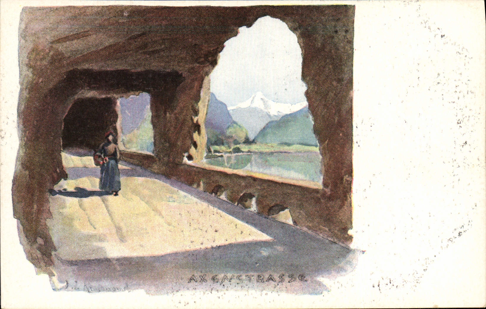 VINTAGE POSTCARD Illustrator Ax Gastrasse