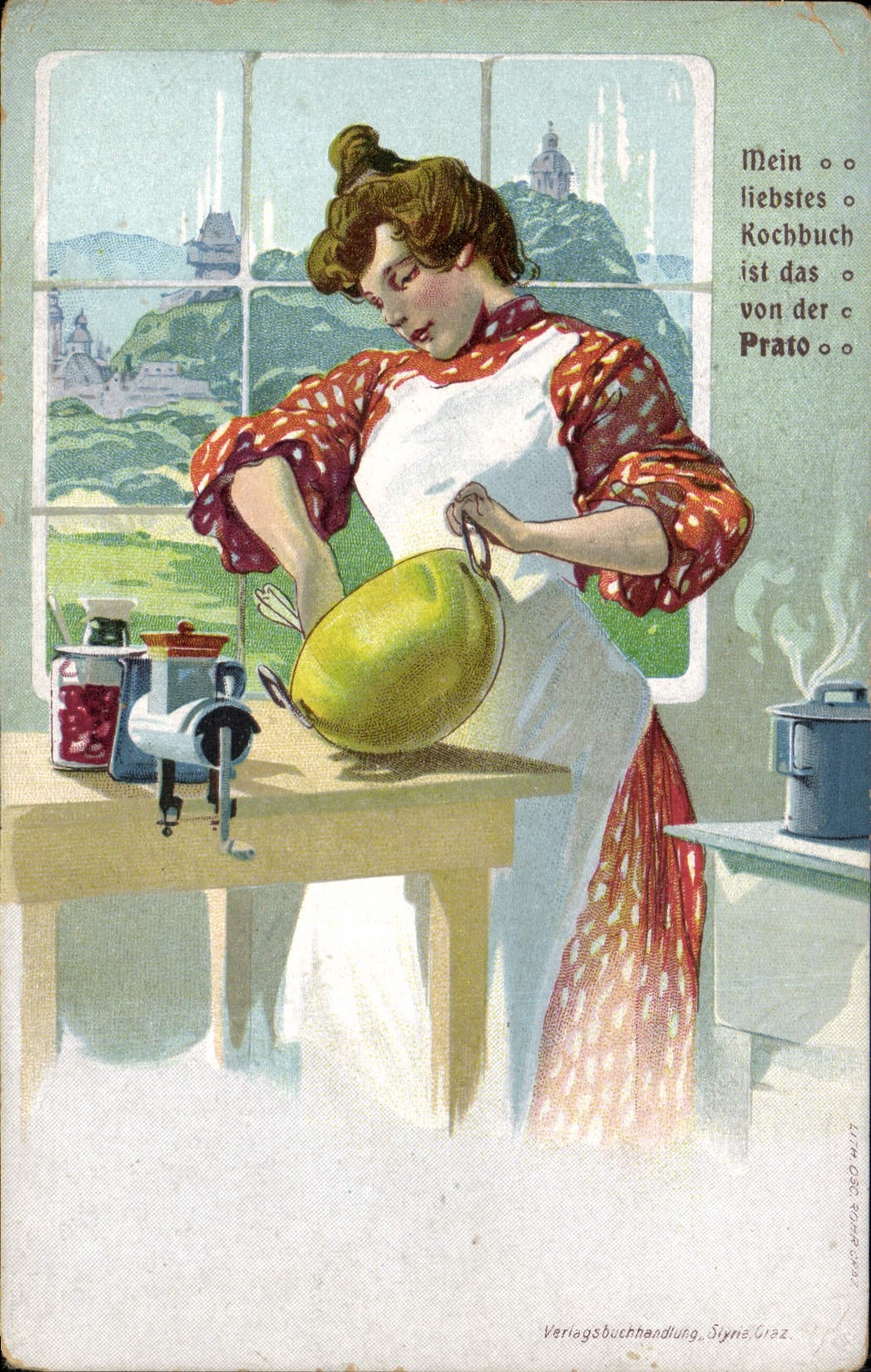 CPA Illustrateur Femme Prato