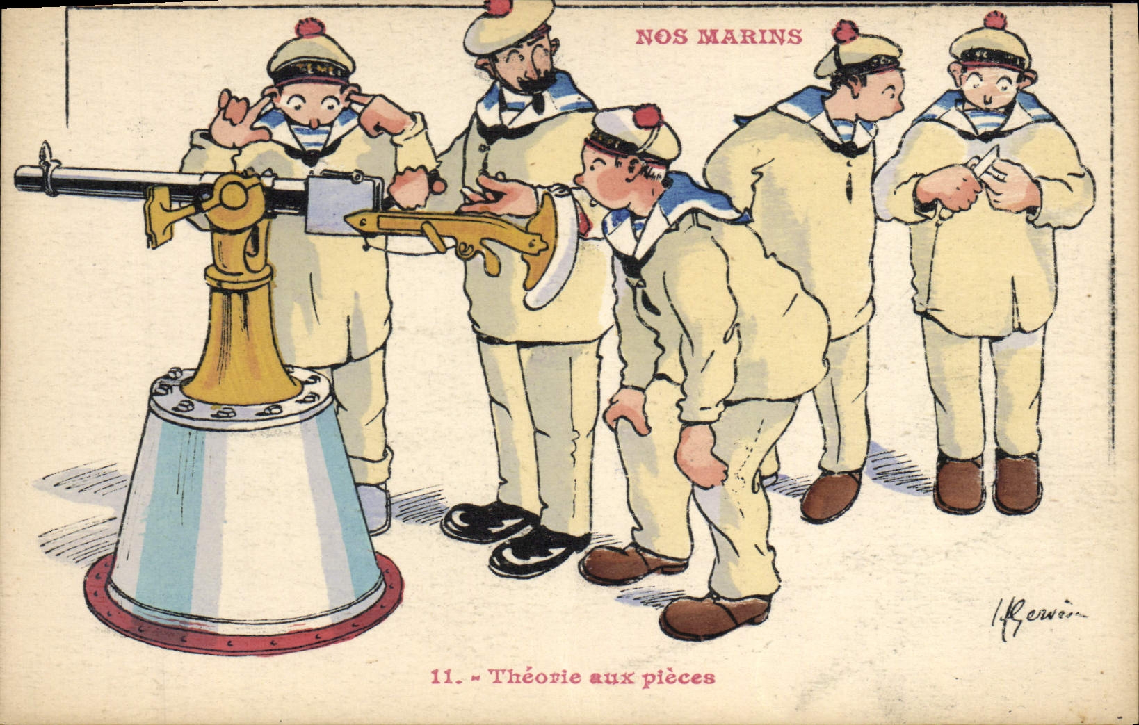 Ilustrador de Gervese de la POSTAL de la VENDIMIA nuestra teoría de los marineros en las pedazo-tarifas