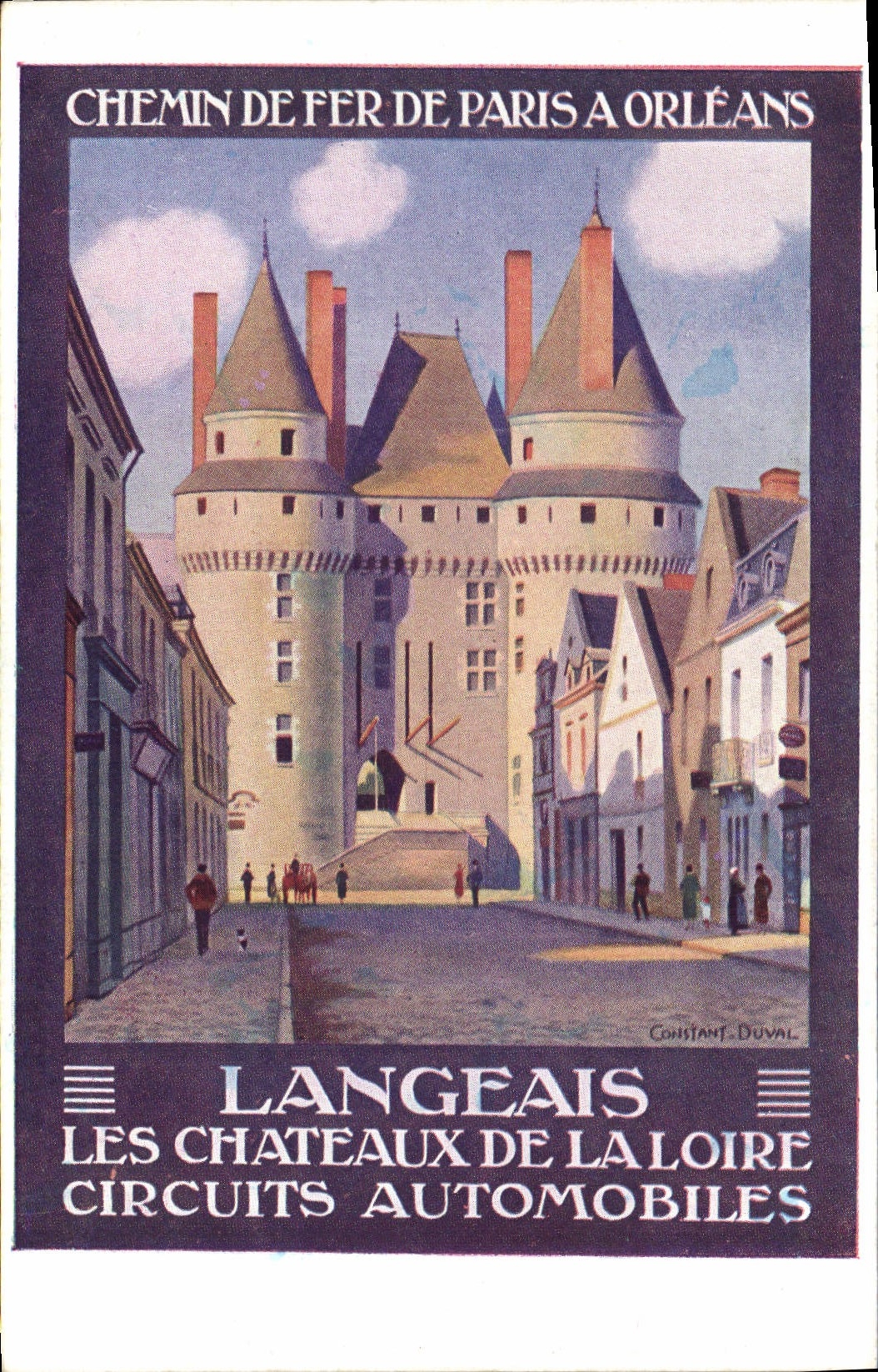 CPA Train Chemin de fer de Paris a Orleans Circuits automobiles Langeais