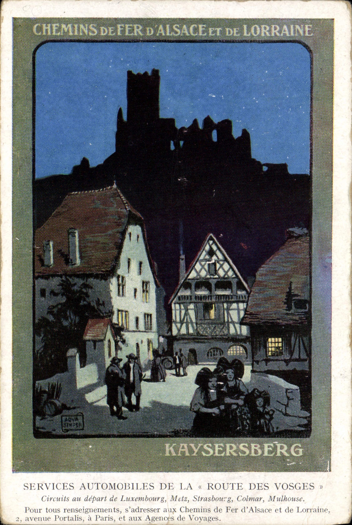 VINTAGE POSTCARD Train Railroad of Alsace and Lorraine Kaysersbergb