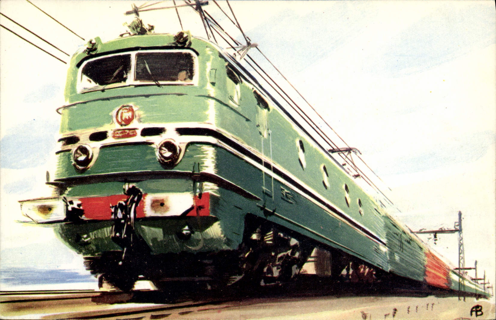 CPM Train Locomotive electrique CC 7100 SNCF