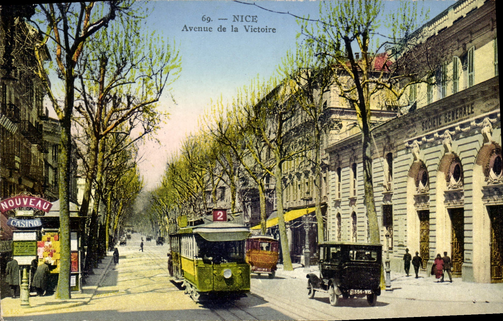 VINTAGE POSTCARD Tram Nice Train Which occurred of the Victoire
