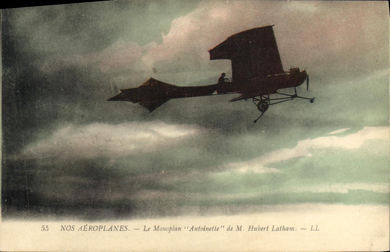 VINTAGE POSTCARD Aviation Plane the monoplane Antoinette of Mr. Hubert Latham