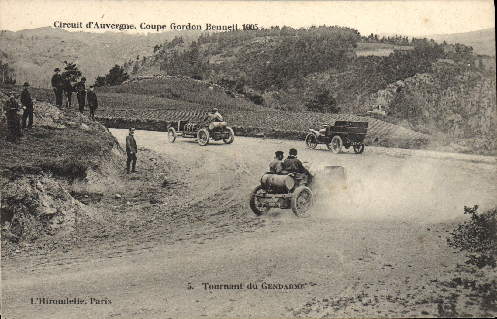 CPA Automobile Circuit d'Auvergne coupe gordon Bennett 1905 Tournant du gendarme