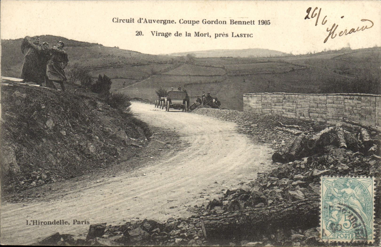 CPA Automobile Circuit d'Auvergne coupe gordon Bennett 1905 Virage de la mort pres Lastic
