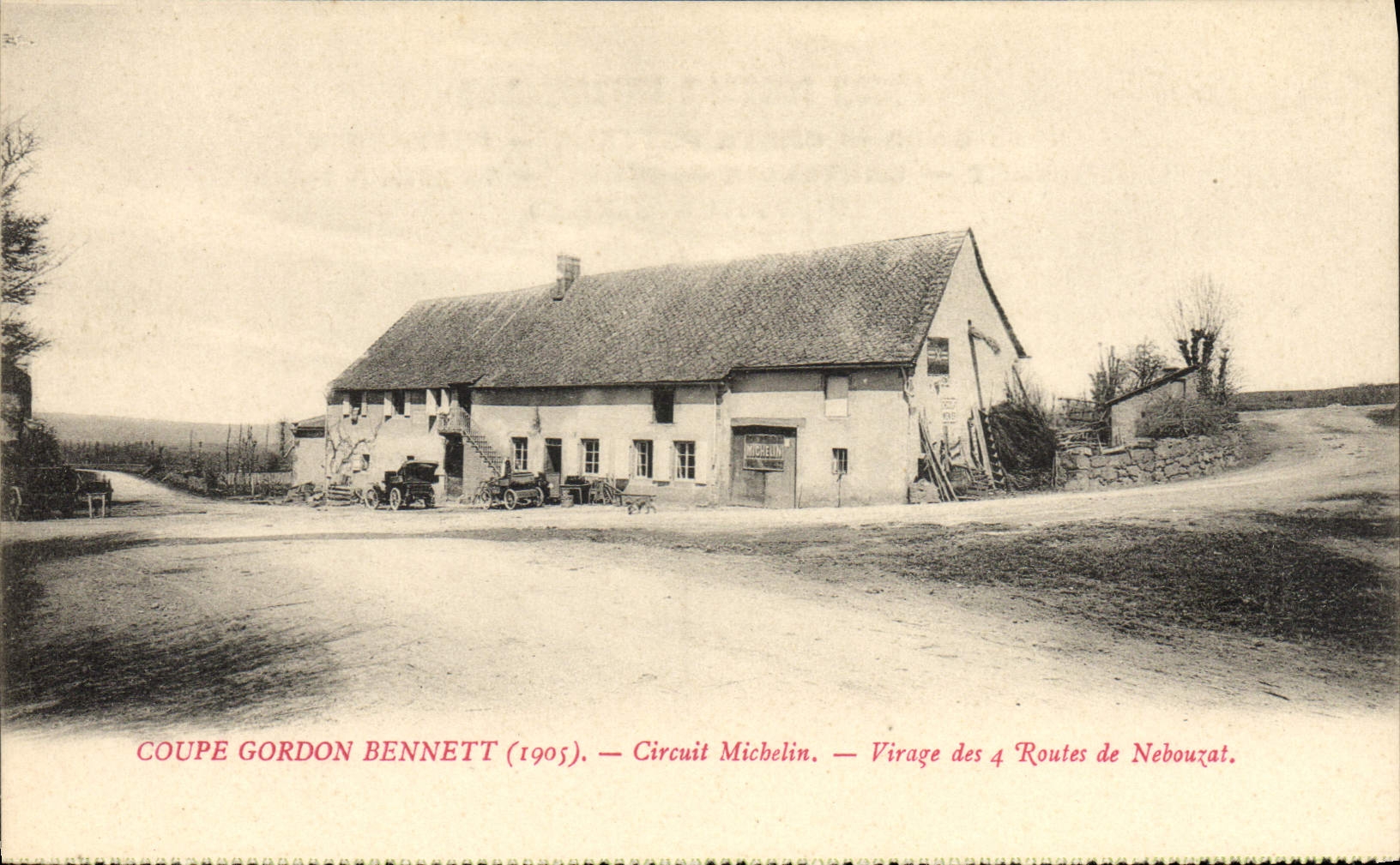 CPA Automobile Circuit d'Auvergne coupe gordon Bennett 1905 Circuit Michelin Virage des 4 routes de Nebouzat 