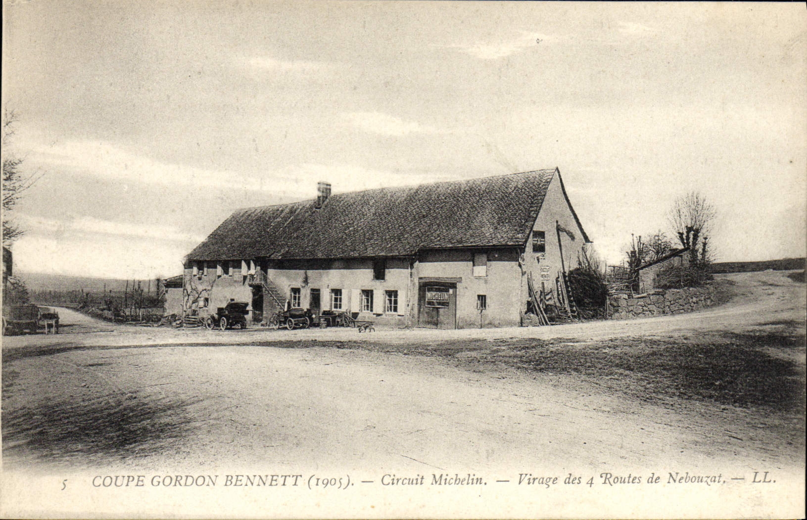 CPA Automobile Circuit d'Auvergne coupe gordon Bennett 1905 Circuit Michelin Virage des 4 routes de Nebouzat 