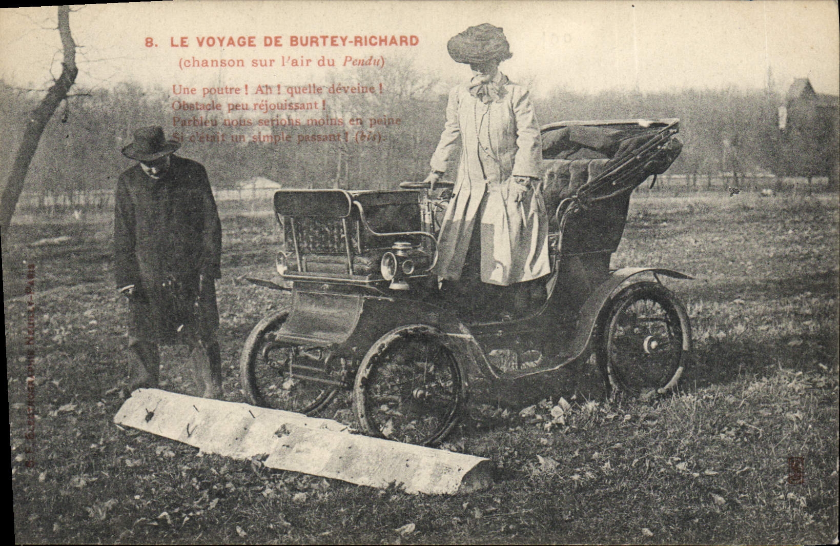 CPA Automobile Le voyage de Burtey Richard 