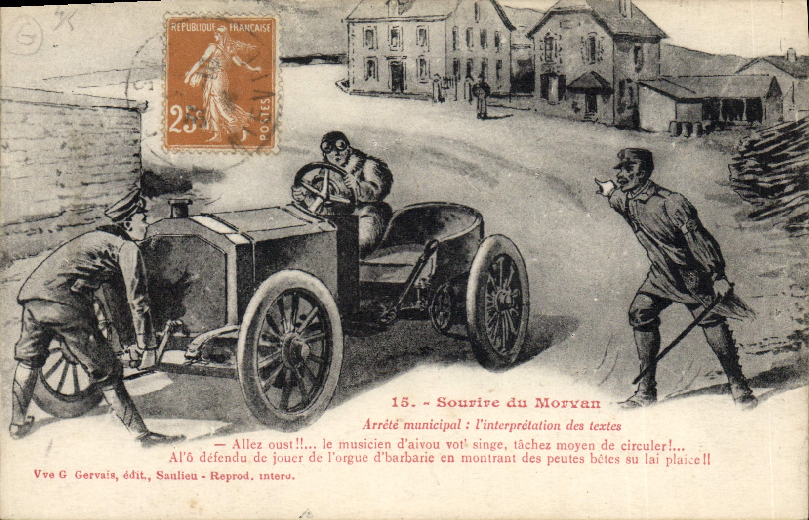 VINTAGE POSTCARD Automobile Smile of Morvan