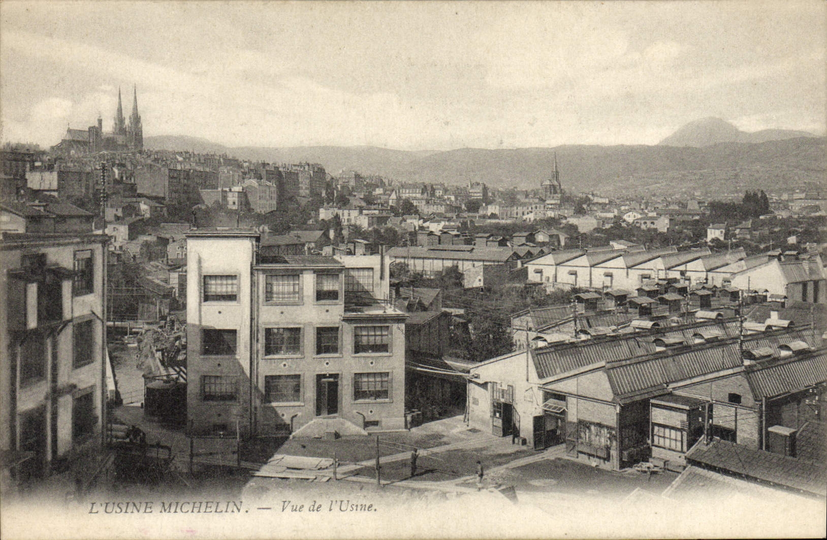 VINTAGE POSTCARD Automobile Factory Michelin Clermont Ferrand Seen of the useine