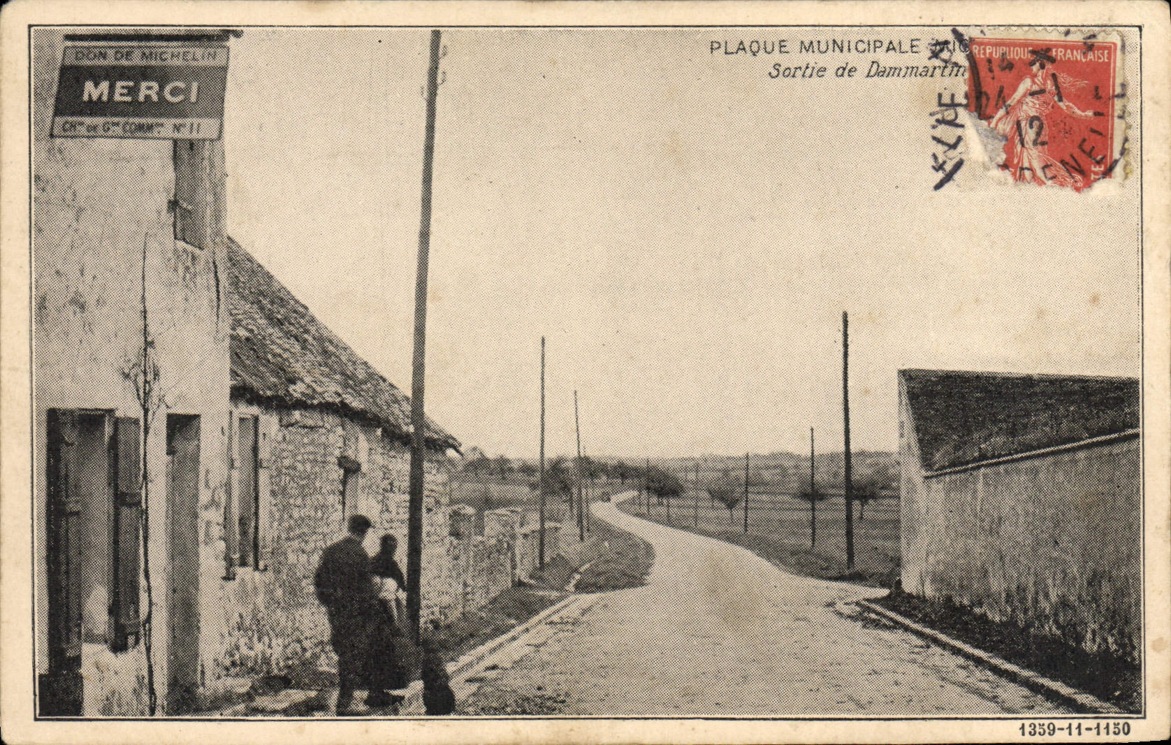 La placa municipal Michelin del automóvil de la POSTAL de la VENDIMIA salió de Dammartin
