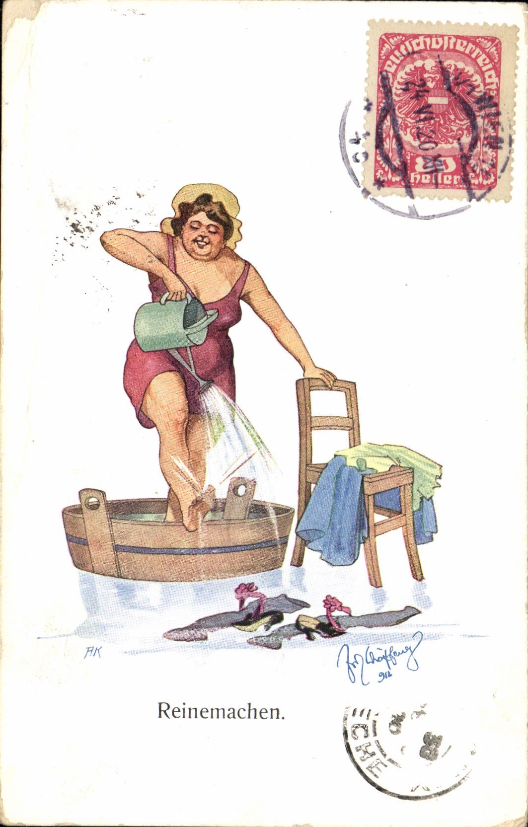 CPA Illustrateur fEMME reINEMACHEN 