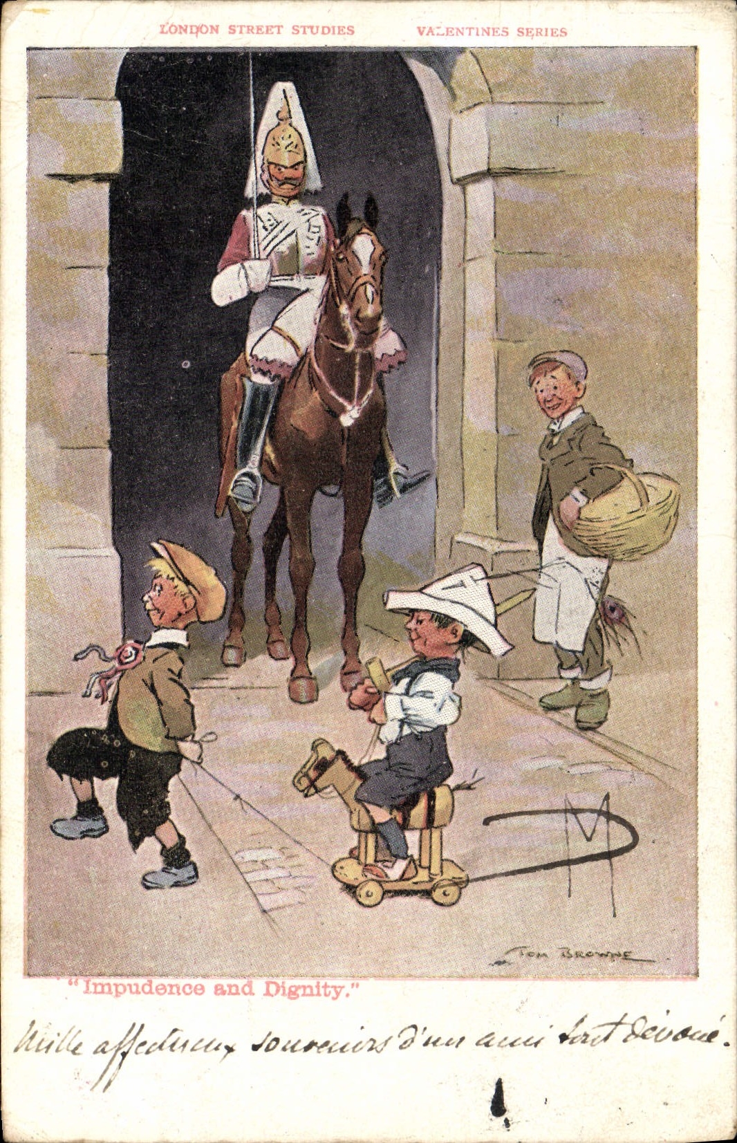 VINTAGE POSTCARD Illustrator Impudence year D Dignity Militaria Children