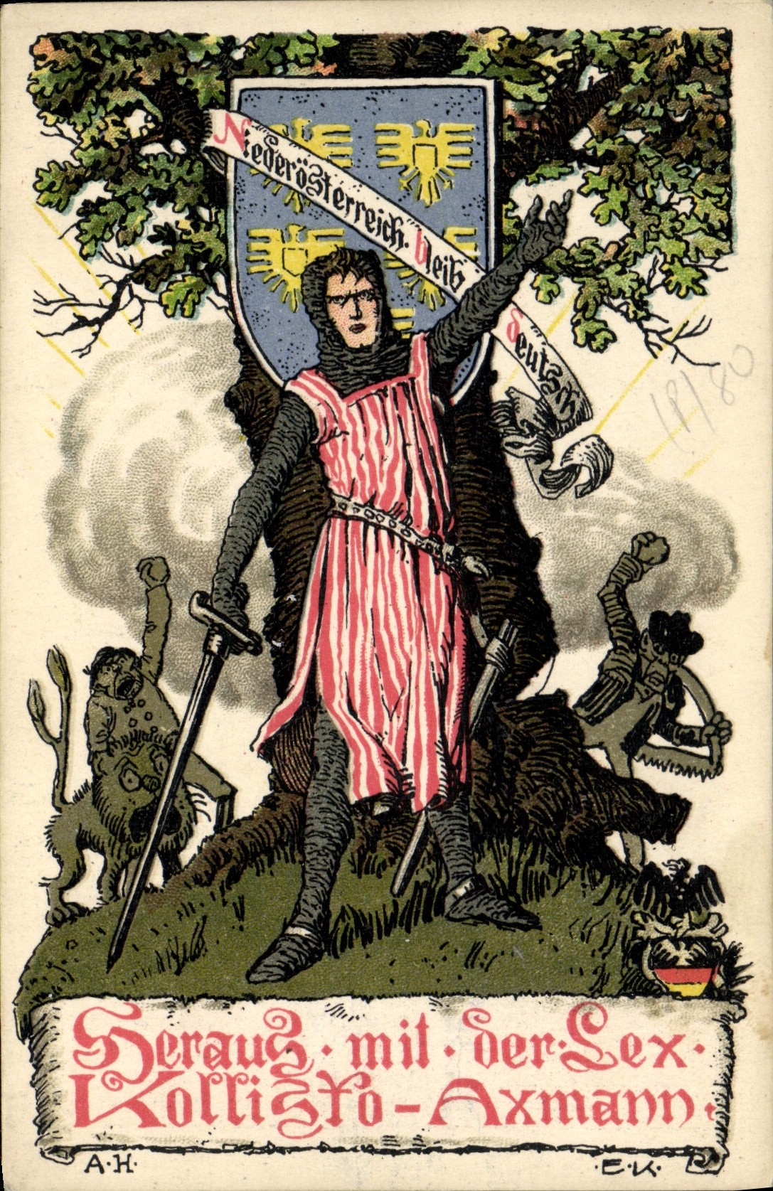 VINTAGE POSTCARD Illustrator Axman Militaria