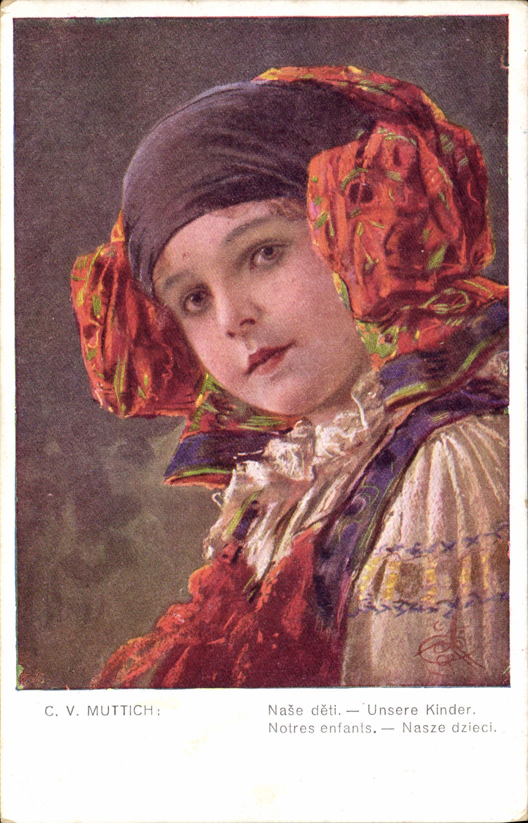 VINTAGE POSTCARD Muttich Illustrator Ours children