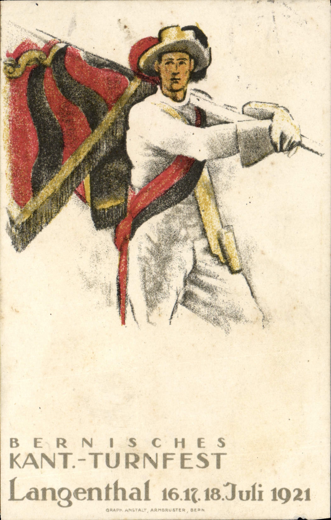 CPA Illustrateur Bernisches Kant Turnfest Langenthal Juli 1921 Folklore
