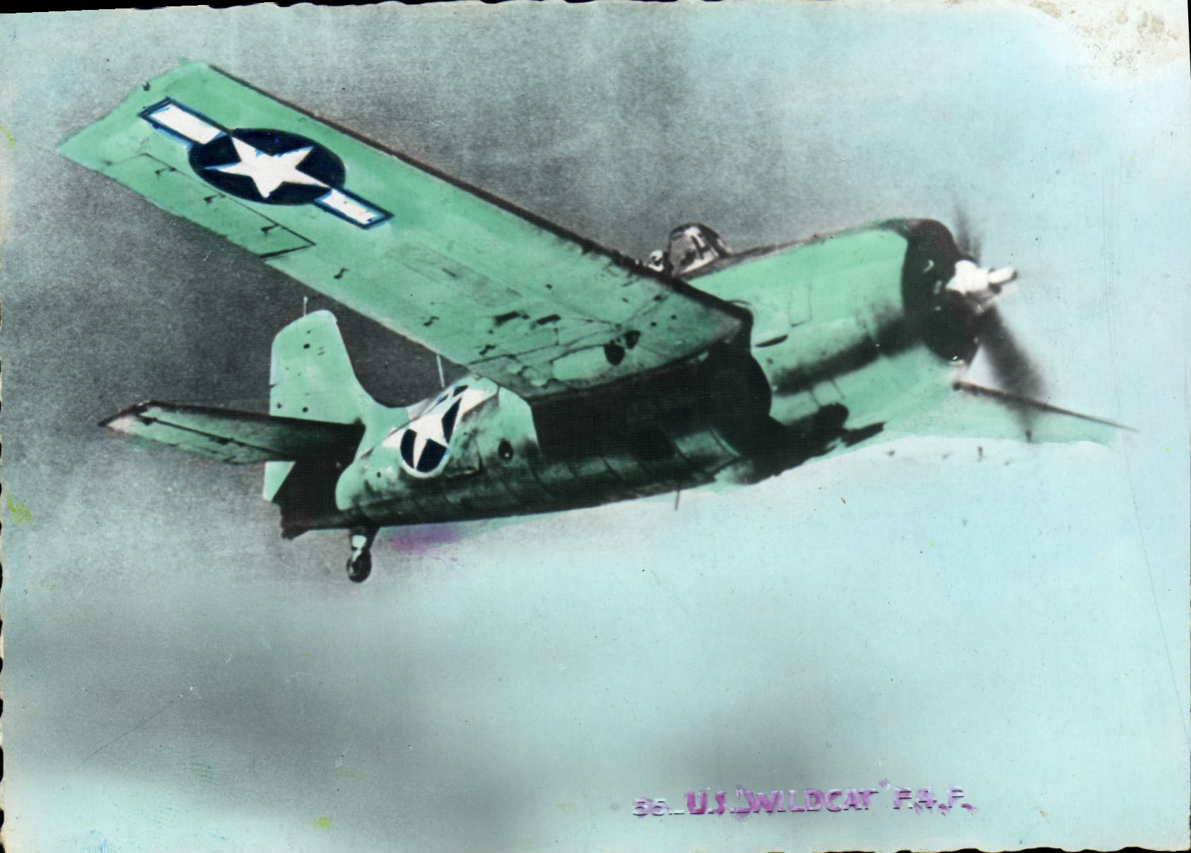 CPM Avion Aviation US Grumaan Wildcat F4F Chasseur a long rayon d'action Aviation embarquee