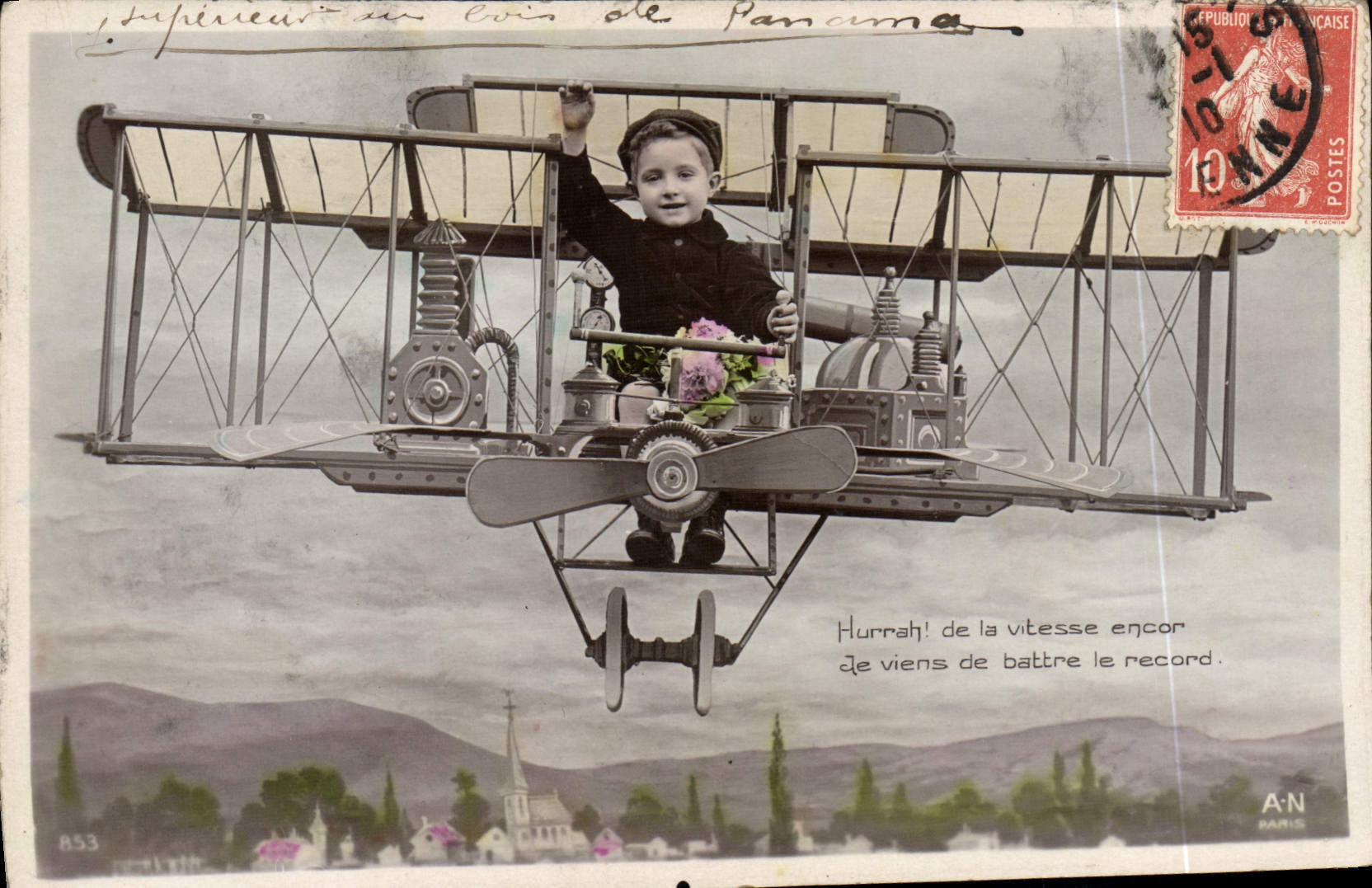 CPA Avion Aviation Enfant 