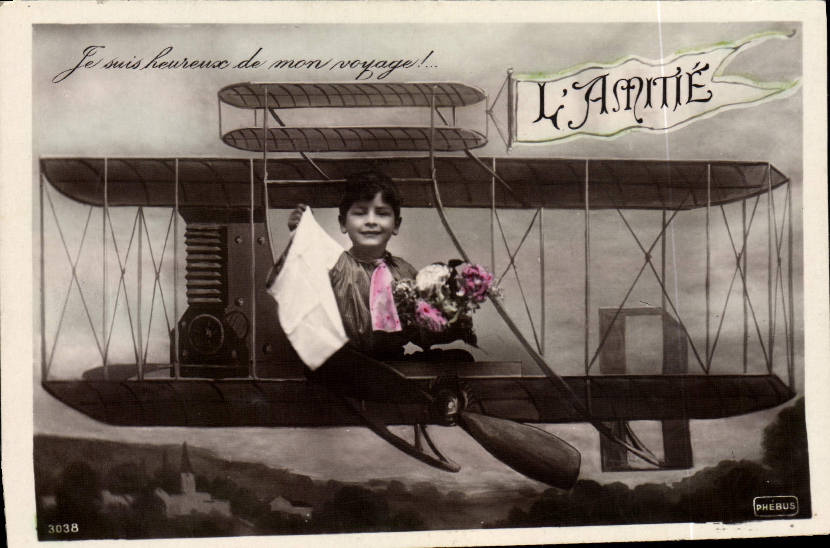CPA Avion Aviation Enfant 