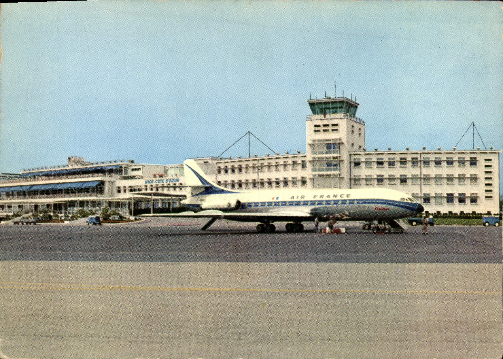 CPM Avion Aviation Nice La Caravelle et l'aeroport de Nice Cote d'Azur